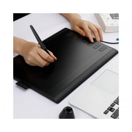 Купити Графічний планшет Huion Inspiroy H1060P Black - ціна в Києві, Львові, Вінниці, Хмельницькому, Франківську, Україні | інтернет-магазин TELEMART.UA фото