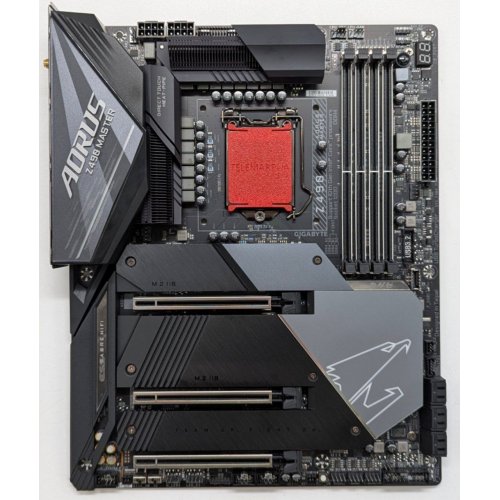 Материнська плата Gigabyte Z490 AORUS MASTER (s1200, Intel Z490) (Відновлено продавцем, 732626) купити з перевіркою сумісності: огляд, характеристики, ціна у Києві, Львові, Вінниці, Хмельницькому, Івано-Франківську, Україні | інтернет-магазин TELEMART.UA фото