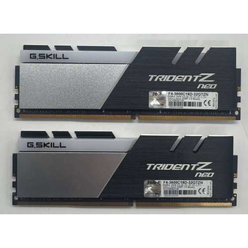 Озп G.Skill DDR4 32GB (2x16GB) 3600Mhz Trident Z NEO (F4-3600C18D-32GTZN) (Відновлено продавцем, 732627) купити з перевіркою сумісності: огляд, характеристики, ціна у Києві, Львові, Вінниці, Хмельницькому, Івано-Франківську, Україні | інтернет-магазин TELEMART.UA фото