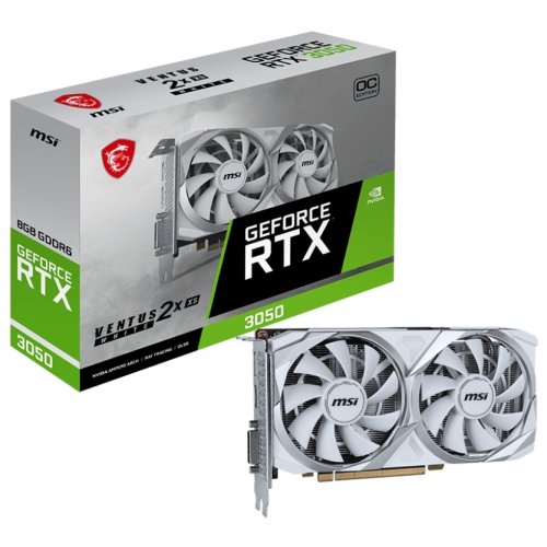 Фото Видеокарта MSI GeForce RTX 3050 VENTUS 2X XS WHITE OC 8192MB (RTX 3050 VENTUS 2X XS WHITE 8G OC)