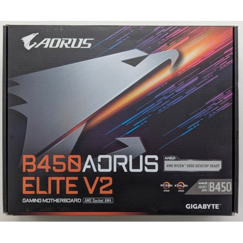 Материнська плата Gigabyte B450 AORUS ELITE V2 (sAM4, AMD B450) (Відновлено продавцем, 732687) купити з перевіркою сумісності: огляд, характеристики, ціна у Києві, Львові, Вінниці, Хмельницькому, Івано-Франківську, Україні | інтернет-магазин TELEMART.UA фото