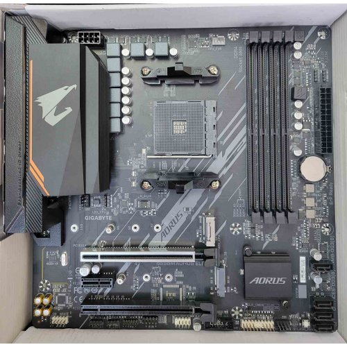 Уцінка материнська плата Gigabyte B550M AORUS ELITE (sAM4, AMD B550) (Сліди використання, 732740) купити з перевіркою сумісності: огляд, характеристики, ціна у Києві, Львові, Вінниці, Хмельницькому, Івано-Франківську, Україні | інтернет-магазин TELEMART.UA фото