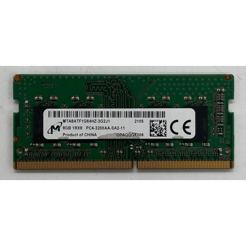 Озп Micron SODIMM DDR4 8GB 3200MHz (MTA8ATF1G64HZ-3G2J1) (Відновлено продавцем, 732757) купити з перевіркою сумісності: огляд, характеристики, ціна у Києві, Львові, Вінниці, Хмельницькому, Івано-Франківську, Україні | інтернет-магазин TELEMART.UA фото