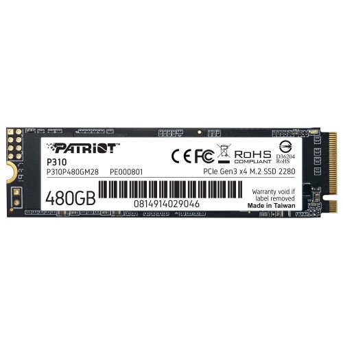 Купить Уценка ssd-диск Patriot P310 480GB M.2 (2280 PCI-E) NVMe x4 (P310P480GM28) (Следы использования, 733005) с проверкой совместимости: обзор, характеристики, цена в Киеве, Днепре, Одессе, Харькове, Украине | интернет-магазин TELEMART.UA фото