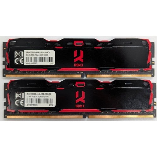 Озп GoodRAM DDR4 16GB (2x8GB) 3000Mhz IRDM X Black (IR-X3000D464L16S/16GDC) (Відновлено продавцем, 733106) купити з перевіркою сумісності: огляд, характеристики, ціна у Києві, Львові, Вінниці, Хмельницькому, Івано-Франківську, Україні | інтернет-магазин TELEMART.UA фото