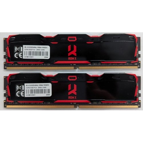 Озп GoodRAM DDR4 16GB 3200Mhz IRDM X Black (IR-X3200D464L16A/16G) (Відновлено продавцем, 733437) купити з перевіркою сумісності: огляд, характеристики, ціна у Києві, Львові, Вінниці, Хмельницькому, Івано-Франківську, Україні | інтернет-магазин TELEMART.UA фото