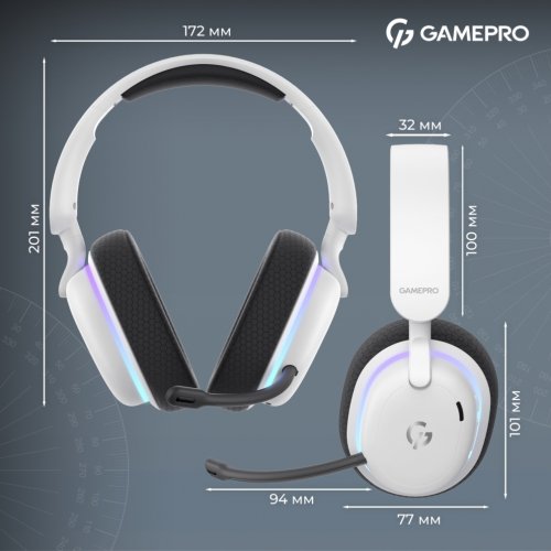 Купити Навушники GamePro Asgard Bragi RGB (HSW250W) White - ціна в Києві, Львові, Вінниці, Хмельницькому, Франківську, Україні | інтернет-магазин TELEMART.UA фото