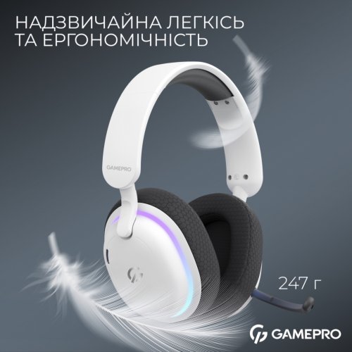 Купити Навушники GamePro Asgard Bragi RGB (HSW250W) White - ціна в Києві, Львові, Вінниці, Хмельницькому, Франківську, Україні | інтернет-магазин TELEMART.UA фото