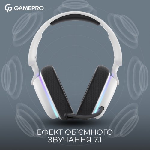 Купить Наушники GamePro Asgard Bragi RGB (HSW250W) White - цена в Харькове, Киеве, Днепре, Одессе
в интернет-магазине Telemart фото