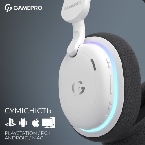 Купить Наушники GamePro Asgard Bragi RGB (HSW250W) White - цена в Харькове, Киеве, Днепре, Одессе
в интернет-магазине Telemart фото