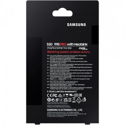 Купить Уценка ssd-диск Samsung V-NAND TLC 990 Pro 4TB M.2 with heatsink (2280 PCI-E) NVMe x4 (MZ-V9P4T0GW) (вскрите пакування, 733477) с проверкой совместимости: обзор, характеристики, цена в Киеве, Днепре, Одессе, Харькове, Украине | интернет-магазин TELEMART.UA фото