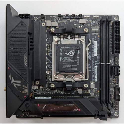 Материнська плата Asus ROG STRIX B650E-I GAMING WIFI (sAM5, AMD B650) (Відновлено продавцем, 733488) купити з перевіркою сумісності: огляд, характеристики, ціна у Києві, Львові, Вінниці, Хмельницькому, Івано-Франківську, Україні | інтернет-магазин TELEMART.UA фото