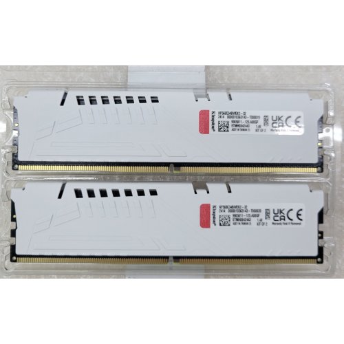 Уцінка озп Kingston DDR5 32GB (2x16GB) 6800Mhz FURY Beast White (KF568C34BWEK2-32) (Вітринний зразок, 733687) купити з перевіркою сумісності: огляд, характеристики, ціна у Києві, Львові, Вінниці, Хмельницькому, Івано-Франківську, Україні | інтернет-магазин TELEMART.UA фото