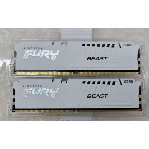 Купить Уценка озу Kingston DDR5 32GB (2x16GB) 6800Mhz FURY Beast White (KF568C34BWEK2-32) (Витринный образец, 733687) с проверкой совместимости: обзор, характеристики, цена в Киеве, Днепре, Одессе, Харькове, Украине | интернет-магазин TELEMART.UA фото