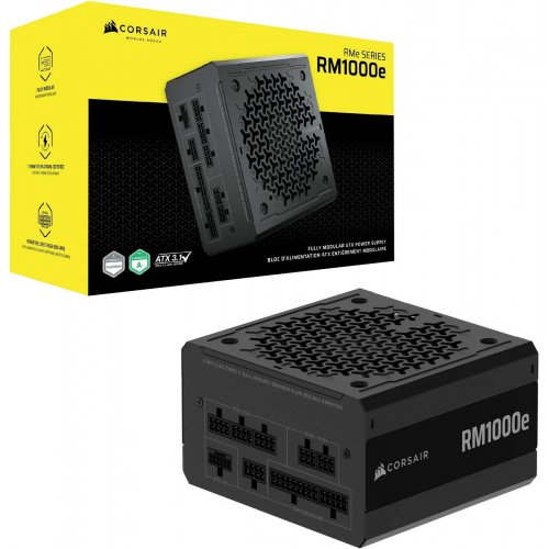 Блок живлення Corsair RM1000e 1000W (CP-9020297-EU) купити з перевіркою сумісності: огляд, характеристики, ціна у Києві, Львові, Вінниці, Хмельницькому, Івано-Франківську, Україні | інтернет-магазин TELEMART.UA фото