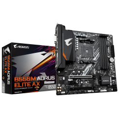 Уценка материнская плата Gigabyte B550M AORUS ELITE AX (sAM4, AMD B550) (Повреждена упаковка, 734461)