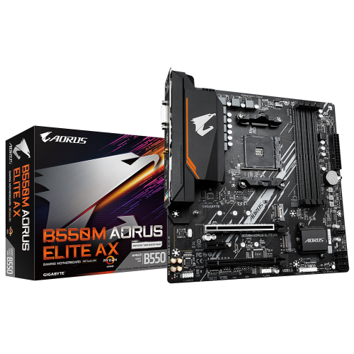 Уцінка материнська плата Gigabyte B550M AORUS ELITE AX (sAM4, AMD B550) (Пошкоджено пакування, 734461) купити з перевіркою сумісності: огляд, характеристики, ціна у Києві, Львові, Вінниці, Хмельницькому, Івано-Франківську, Україні | інтернет-магазин TELEMART.UA фото