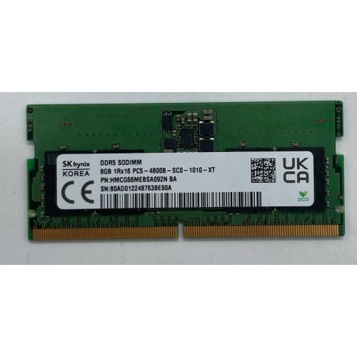 Озп Hynix SODIMM DDR5 8GB 4800 MHz (HMCG66MEBSA092N) (Відновлено продавцем, 734506) купити з перевіркою сумісності: огляд, характеристики, ціна у Києві, Львові, Вінниці, Хмельницькому, Івано-Франківську, Україні | інтернет-магазин TELEMART.UA фото