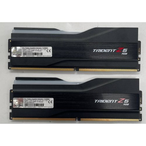 Озп G.Skill DDR5 32GB (2x16GB) 7200Mhz Trident Z5 RGB (F5-7200J3445G16GX2-TZ5RK) (Відновлено продавцем, 734622) купити з перевіркою сумісності: огляд, характеристики, ціна у Києві, Львові, Вінниці, Хмельницькому, Івано-Франківську, Україні | інтернет-магазин TELEMART.UA фото