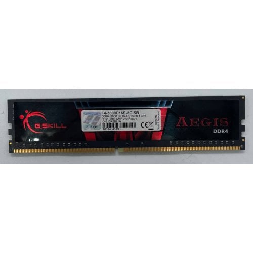 Озп G.Skill DDR4 8GB 3000Mhz Aegis (F4-3000C16S-8GISB) (Відновлено продавцем, 734624) купити з перевіркою сумісності: огляд, характеристики, ціна у Києві, Львові, Вінниці, Хмельницькому, Івано-Франківську, Україні | інтернет-магазин TELEMART.UA фото