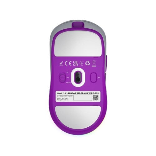 Миша HATOR Quasar 3 Ultra 8K Wireless (HTM771) White/Violet купити в Україні | Telemart фото