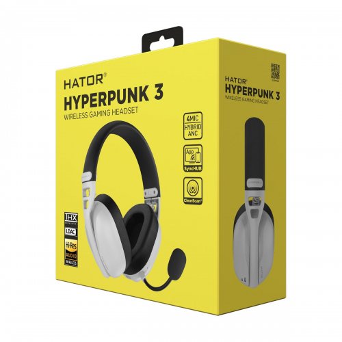 Наушники HATOR Hyperpunk 3 Wireless (ESH16) White купить в Украине: Киев, Днепр, Харьков, Одесса  | Низкая цена, отзывы, характеристики от TELEMART фото