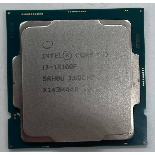 Процесор Intel Core i3-10100F 3.6(4.3)GHz 6MB s1200 Tray (CM8070104291318) (Відновлено продавцем, 734752) купити з перевіркою сумісності: огляд, характеристики, ціна у Києві, Львові, Вінниці, Хмельницькому, Івано-Франківську, Україні | інтернет-магазин TELEMART.UA фото