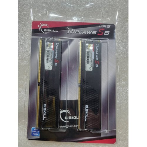 Купить Уценка озу G.Skill DDR5 48GB (2x24GB) 5200Mhz Ripjaws S5 Black (F5-5200J4040A24GX2-RS5K) (Повреждена упаковка, 734791) с проверкой совместимости: обзор, характеристики, цена в Киеве, Днепре, Одессе, Харькове, Украине | интернет-магазин TELEMART.UA фото