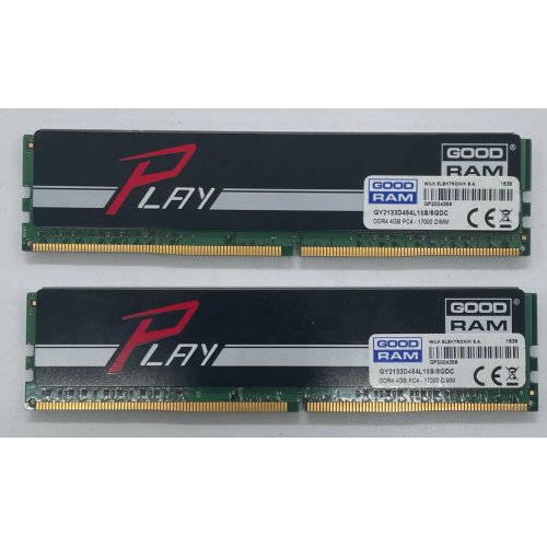 Озп GoodRAM DDR4 8GB (2x4GB) 2133Mhz Play Black (GY2133D464L15S/8GDC) (Відновлено продавцем, 735478) купити з перевіркою сумісності: огляд, характеристики, ціна у Києві, Львові, Вінниці, Хмельницькому, Івано-Франківську, Україні | інтернет-магазин TELEMART.UA фото