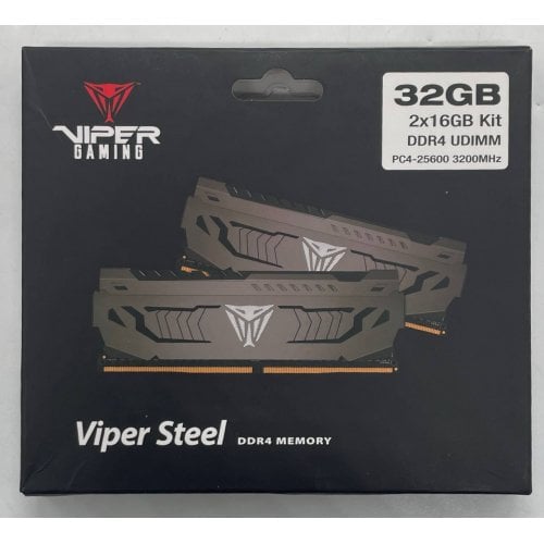 Озп Patriot DDR4 32GB (2x16GB) 3200Mhz Viper Steel (PVS432G320C6K) (Відновлено продавцем, 735649) купити з перевіркою сумісності: огляд, характеристики, ціна у Києві, Львові, Вінниці, Хмельницькому, Івано-Франківську, Україні | інтернет-магазин TELEMART.UA фото