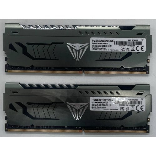 Озп Patriot DDR4 32GB (2x16GB) 3200Mhz Viper Steel (PVS432G320C6K) (Відновлено продавцем, 735649) купити з перевіркою сумісності: огляд, характеристики, ціна у Києві, Львові, Вінниці, Хмельницькому, Івано-Франківську, Україні | інтернет-магазин TELEMART.UA фото