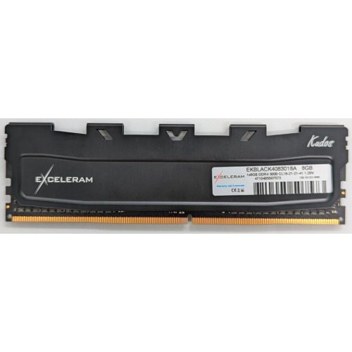 Озп Exceleram DDR4 8GB 3000Mhz Black Kudos (EKBLACK4083018A) (Відновлено продавцем, 736364) купити з перевіркою сумісності: огляд, характеристики, ціна у Києві, Львові, Вінниці, Хмельницькому, Івано-Франківську, Україні | інтернет-магазин TELEMART.UA фото