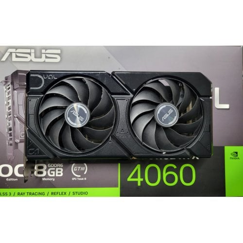 Купить Уценка видеокарта Asus Dual GeForce RTX 4060 EVO OC 8192MB (DUAL-RTX4060-O8G-EVO) (Следы использования, 736450) с проверкой совместимости: обзор, характеристики, цена в Киеве, Днепре, Одессе, Харькове, Украине | интернет-магазин TELEMART.UA фото