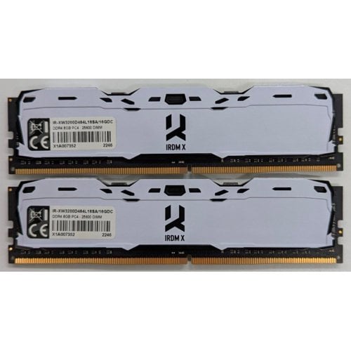 Купить Озу GoodRAM DDR4 16GB (2x8GB) 3200Mhz Iridium X White (IR-XW3200D464L16SA/16GDC) (Восстановлено продавцом, 736694) с проверкой совместимости: обзор, характеристики, цена в Киеве, Днепре, Одессе, Харькове, Украине | интернет-магазин TELEMART.UA фото