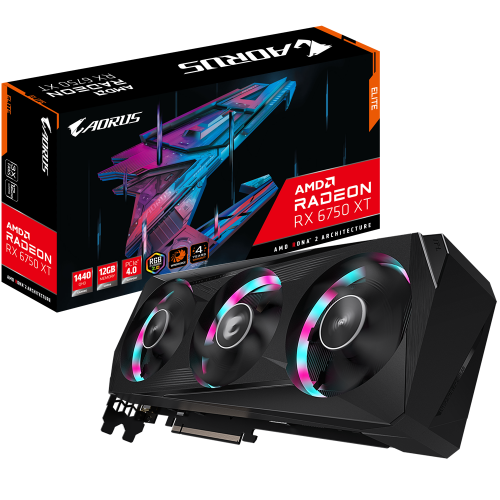 Відеокарта Gigabyte AORUS Radeon RX 6750 XT Elite 12288MB (GV-R675XTAORUS E-12GD) (Відновлено продавцем, 736710) купити з перевіркою сумісності: огляд, характеристики, ціна у Києві, Львові, Вінниці, Хмельницькому, Івано-Франківську, Україні | інтернет-магазин TELEMART.UA фото