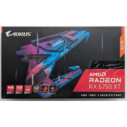 Відеокарта Gigabyte AORUS Radeon RX 6750 XT Elite 12288MB (GV-R675XTAORUS E-12GD) (Відновлено продавцем, 736710) купити з перевіркою сумісності: огляд, характеристики, ціна у Києві, Львові, Вінниці, Хмельницькому, Івано-Франківську, Україні | інтернет-магазин TELEMART.UA фото