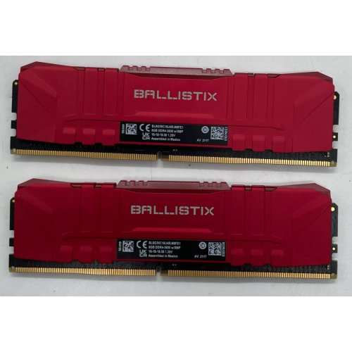 Озп Crucial DDR4 16GB (2x8GB) 3600Mhz Ballistix Red (BL2K8G36C16U4R) (Відновлено продавцем, 737051) купити з перевіркою сумісності: огляд, характеристики, ціна у Києві, Львові, Вінниці, Хмельницькому, Івано-Франківську, Україні | інтернет-магазин TELEMART.UA фото