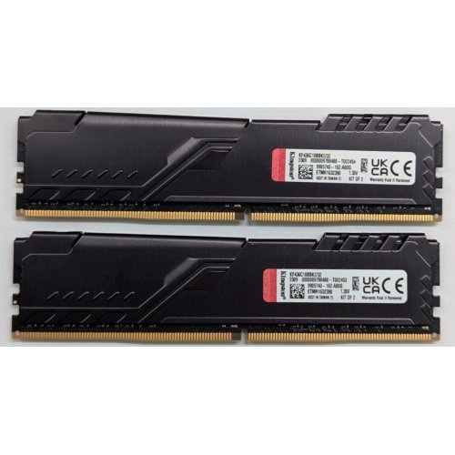 Озп Kingston DDR4 32GB (2x16GB) 3600Mhz FURY Beast Black (KF436C18BBK2/32) (Відновлено продавцем, 737630) купити з перевіркою сумісності: огляд, характеристики, ціна у Києві, Львові, Вінниці, Хмельницькому, Івано-Франківську, Україні | інтернет-магазин TELEMART.UA фото