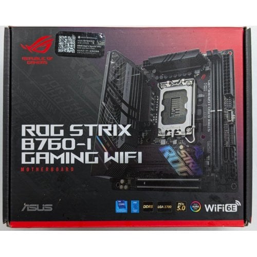 Купить Материнская плата Asus ROG STRIX B760-I GAMING WIFI (s1700, Intel B760) (Восстановлено продавцом, 737635) с проверкой совместимости: обзор, характеристики, цена в Киеве, Днепре, Одессе, Харькове, Украине | интернет-магазин TELEMART.UA фото