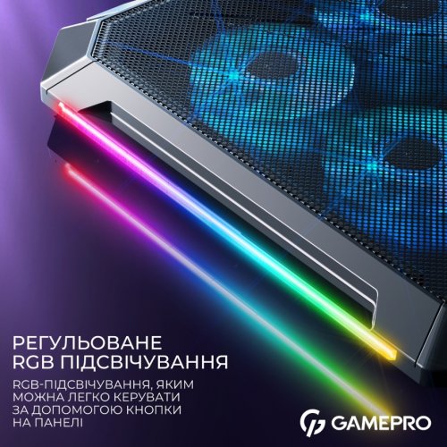 Купити Охолоджувальна підставка для ноутбука GamePro CP795 Black - ціна в Києві, Львові, Вінниці, Хмельницькому, Франківську, Україні | інтернет-магазин TELEMART.UA фото