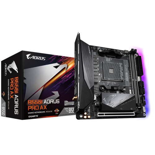 Купить Материнская плата Gigabyte B550I AORUS PRO AX (sAM4, AMD B550) (Восстановлено продавцом, 737703) с проверкой совместимости: обзор, характеристики, цена в Киеве, Днепре, Одессе, Харькове, Украине | интернет-магазин TELEMART.UA фото