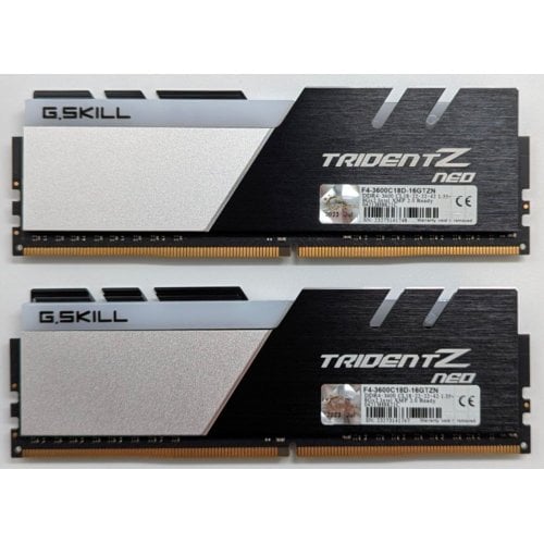 Озп G.Skill DDR4 16GB (2x8GB) 3600Mhz Trident Z Neo (F4-3600C18D-16GTZN) (Відновлено продавцем, 737808) купити з перевіркою сумісності: огляд, характеристики, ціна у Києві, Львові, Вінниці, Хмельницькому, Івано-Франківську, Україні | інтернет-магазин TELEMART.UA фото