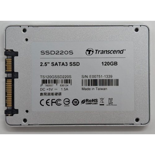 Купить Ssd-диск Transcend SSD220S 3D NAND 120GB 2.5'' (TS120GSSD220S) (Восстановлено продавцом, 738001) с проверкой совместимости: обзор, характеристики, цена в Киеве, Днепре, Одессе, Харькове, Украине | интернет-магазин TELEMART.UA фото