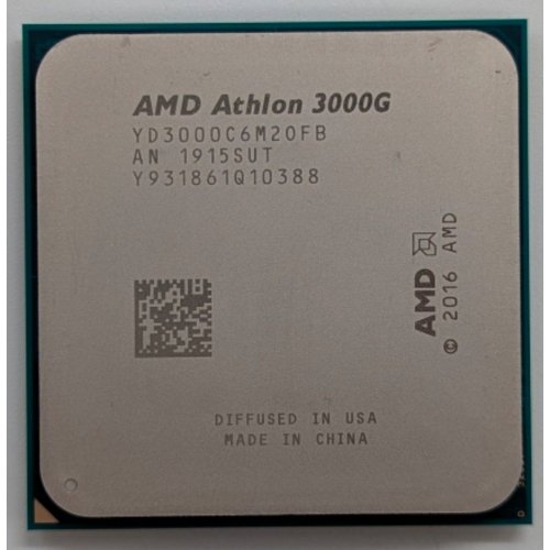 Процесор AMD Athlon 3000G 3.5GHz sAM4 Tray (YD3000C6M2OFB) (Відновлено продавцем, 738159) купити з перевіркою сумісності: огляд, характеристики, ціна у Києві, Львові, Вінниці, Хмельницькому, Івано-Франківську, Україні | інтернет-магазин TELEMART.UA фото