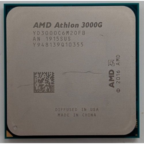 Купить Процессор AMD Athlon 3000G 3.5GHz sAM4 Tray (YD3000C6M2OFB) (Восстановлено продавцом, 738164) с проверкой совместимости: обзор, характеристики, цена в Киеве, Днепре, Одессе, Харькове, Украине | интернет-магазин TELEMART.UA фото