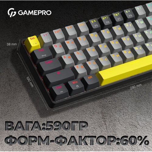 Купити Клавіатура GamePro MK130R Pro Outemu Red Hot-Swap RGB Black - ціна в Києві, Львові, Вінниці, Хмельницькому, Франківську, Україні | інтернет-магазин TELEMART.UA фото