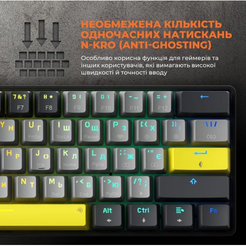 Купити Клавіатура GamePro MK130R Pro Outemu Red Hot-Swap RGB Black - ціна в Києві, Львові, Вінниці, Хмельницькому, Франківську, Україні | інтернет-магазин TELEMART.UA фото