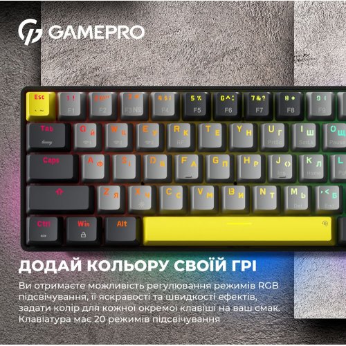 Купити Клавіатура GamePro MK130R Pro Outemu Red Hot-Swap RGB Black - ціна в Києві, Львові, Вінниці, Хмельницькому, Франківську, Україні | інтернет-магазин TELEMART.UA фото