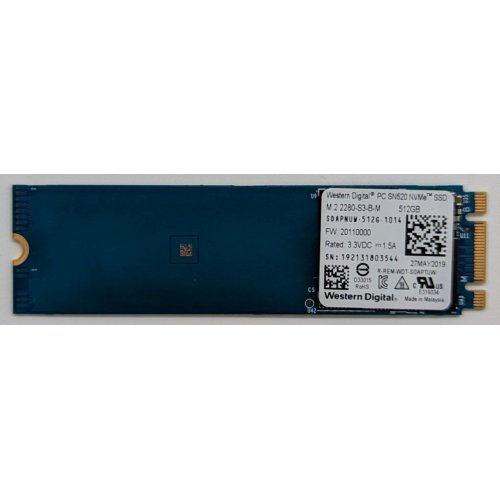 Купить Ssd-диск Western Digital SN520 512GB M.2 (2280 PCI-E) (SDAPNUW-512G-1014) (Восстановлено продавцом, 738446) с проверкой совместимости: обзор, характеристики, цена в Киеве, Днепре, Одессе, Харькове, Украине | интернет-магазин TELEMART.UA фото