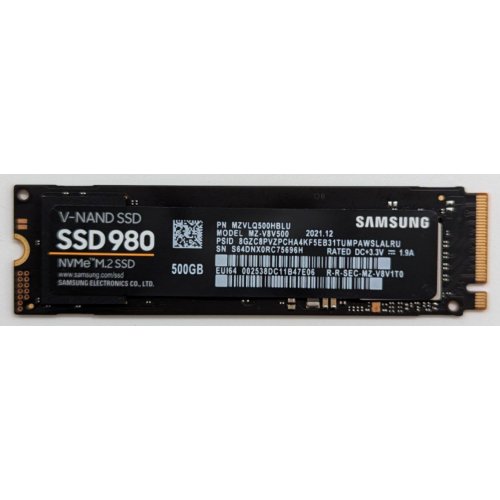 Купить Ssd-диск Samsung 980 V-NAND MLC 500GB M.2 (2280 PCI-E) NVMe 1.4 (MZ-V8V500BW) (Восстановлено продавцом, 738450) с проверкой совместимости: обзор, характеристики, цена в Киеве, Днепре, Одессе, Харькове, Украине | интернет-магазин TELEMART.UA фото